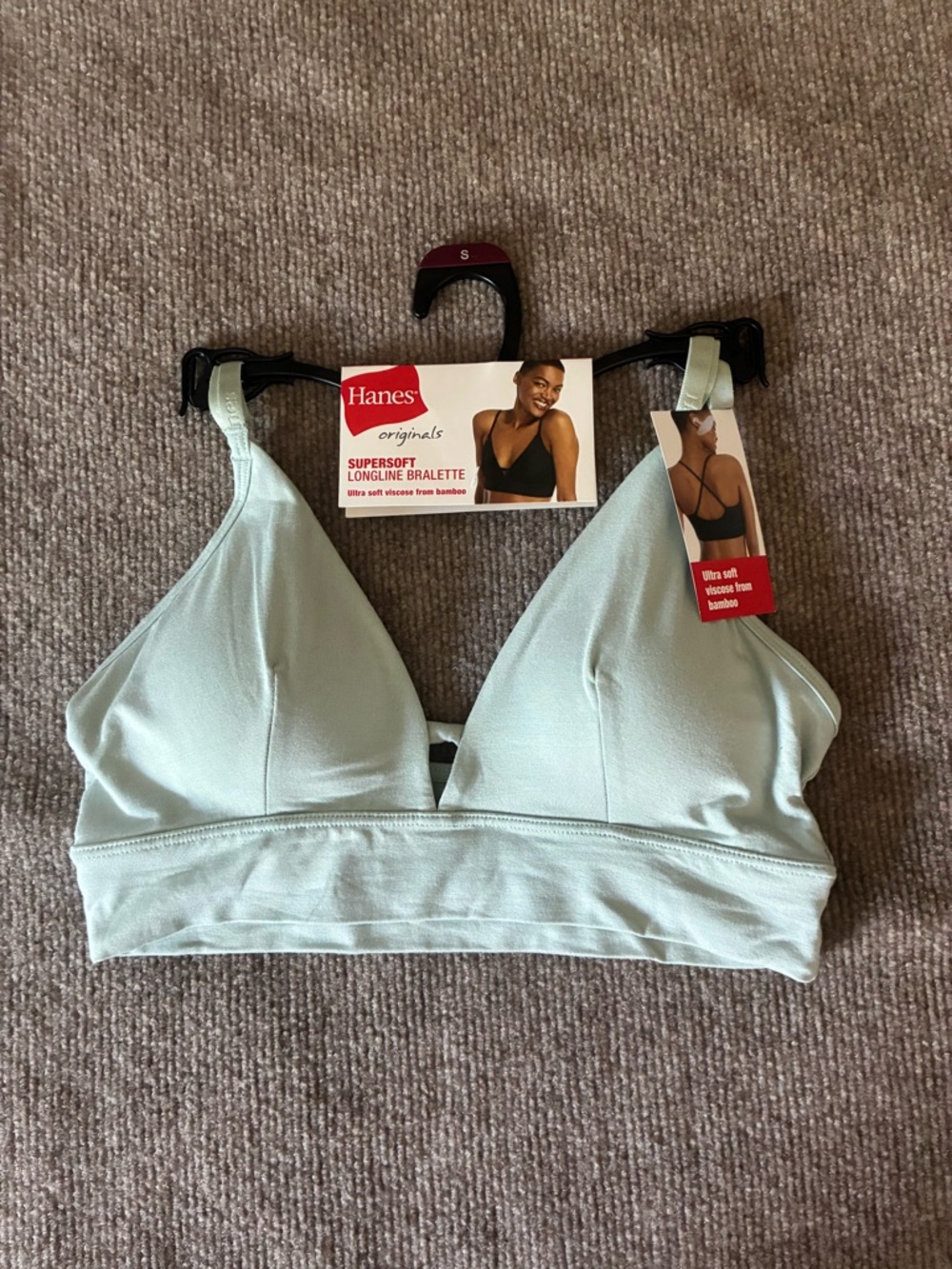 Hanes Light Sage Longline Bralette - Supersoft